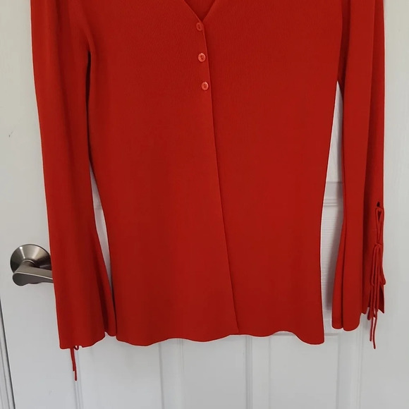 Cyrus Orange Flare Sleeve Sweater - Picture 4 of 13